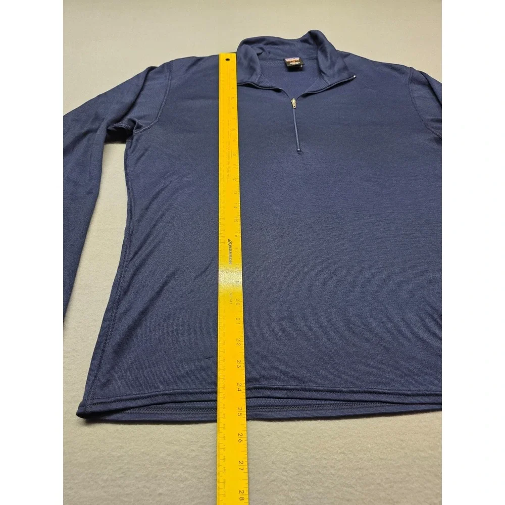 Patagonia Capilene 1/4 Zip Base Layer Shirt M USA Waffle‎ Knit Navy Outdoor